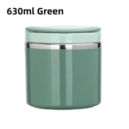 Green container with silver lid on a white background