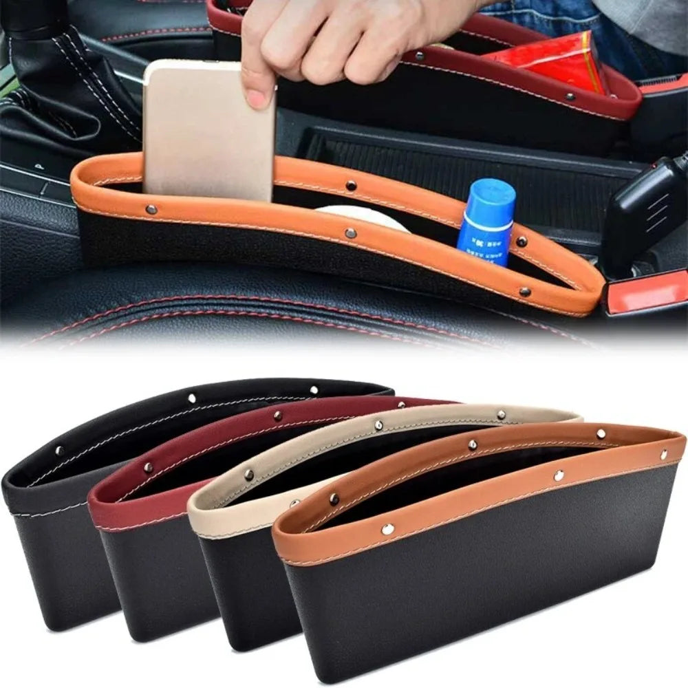 Car organizer with multiple color options on a white background